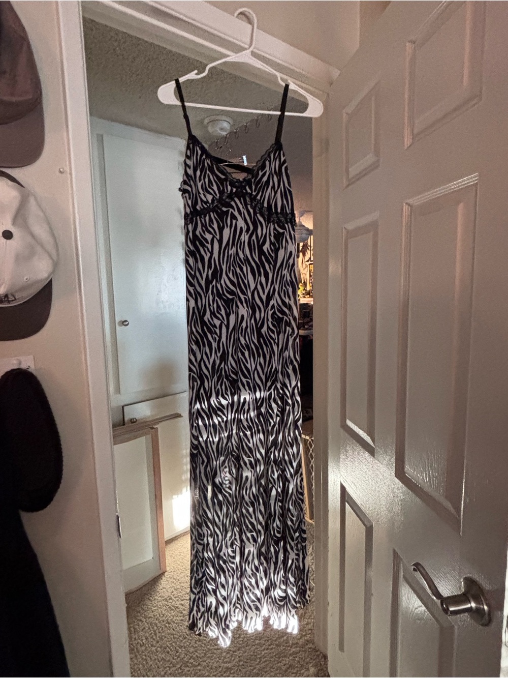 Thin Strap Black & White Zebra Print Maxi Dress - brand new never worn